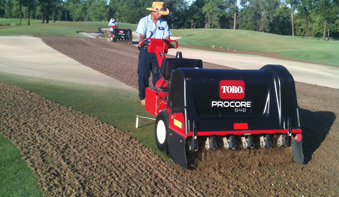 toro procore 648 walk behind aerator aerifying 