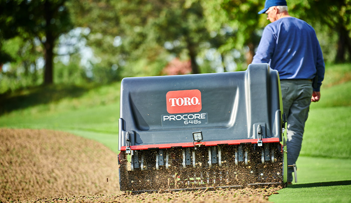 Core aeration with the Toro Procore 648s Aerator
